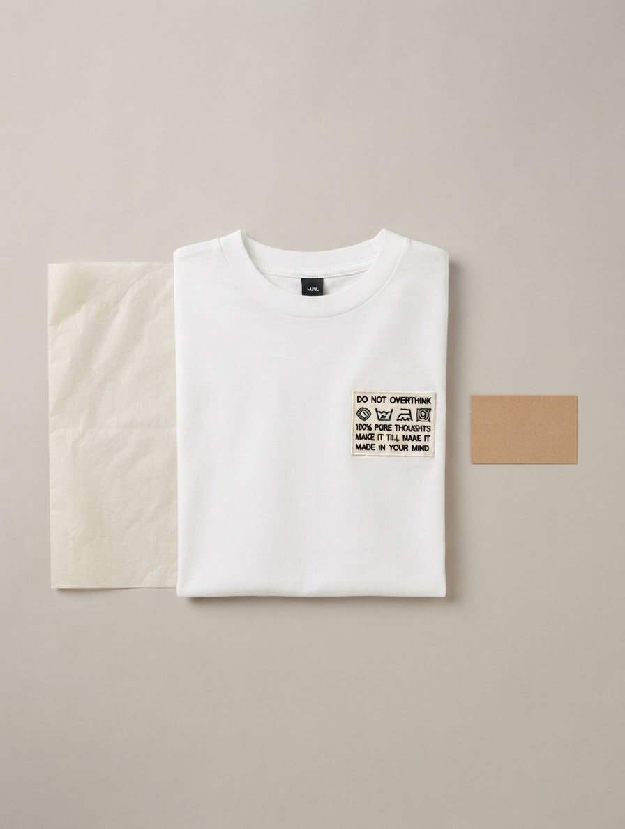 Do Not Overthink Tee — Embroidered Care Label