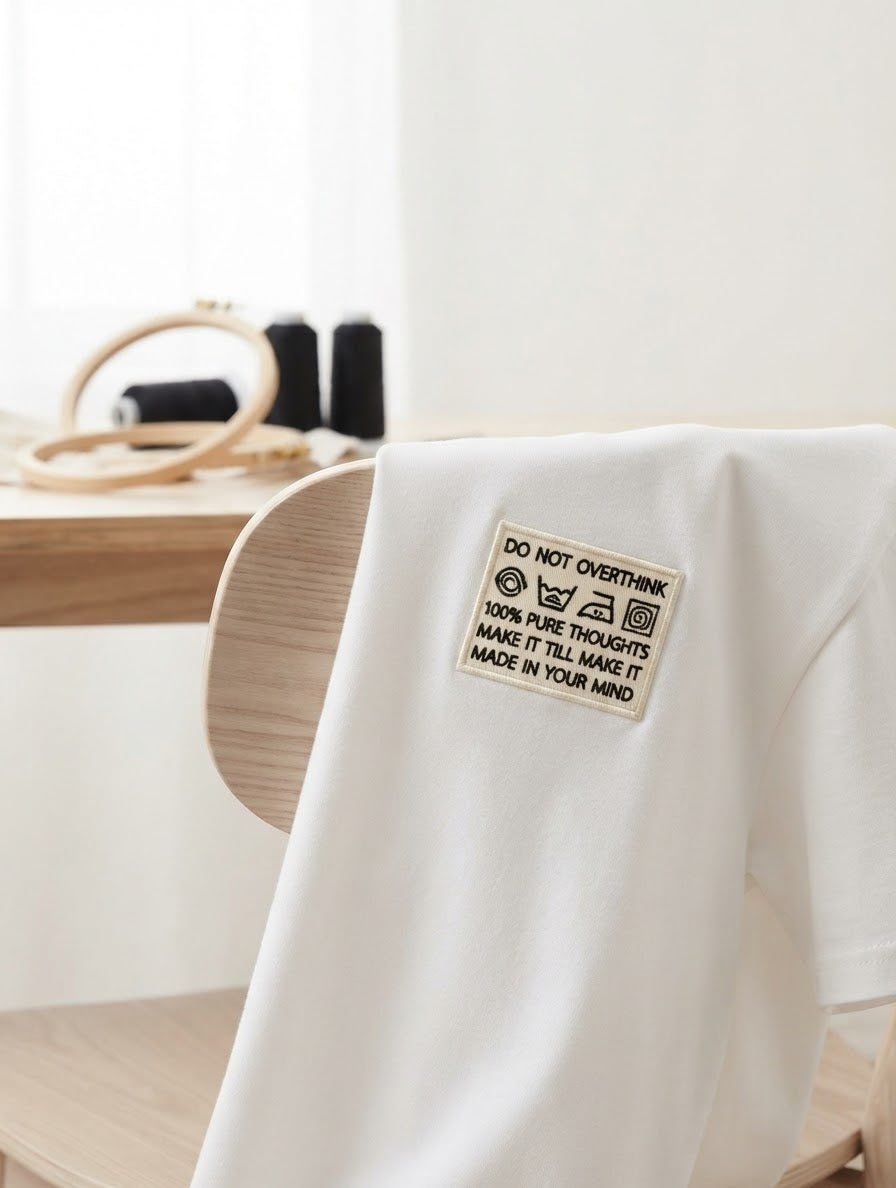 Do Not Overthink Tee — Embroidered Care Label