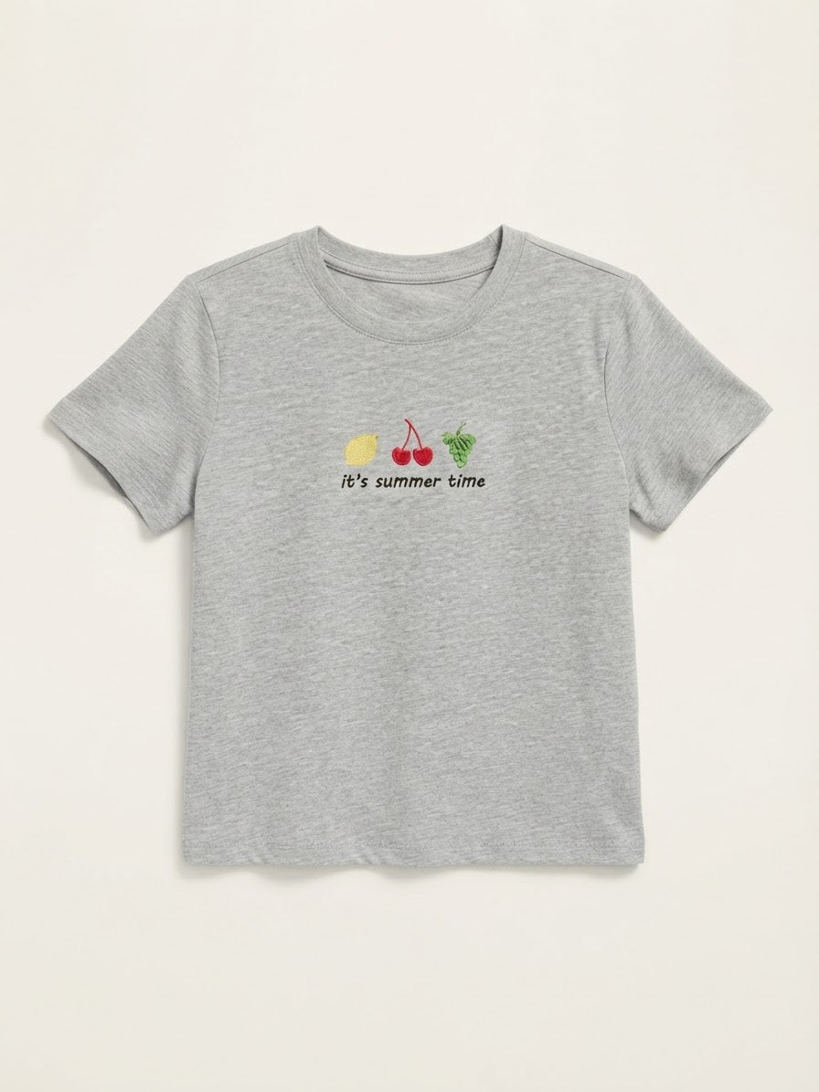 It's Summer Time Tee — Women's Embroidered Fruit