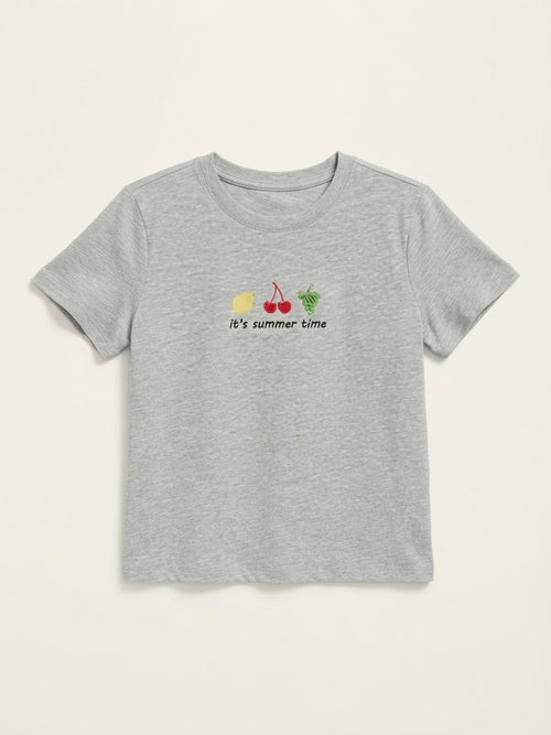 It's Summer Time Tee — Women's Embroidered Fruit
