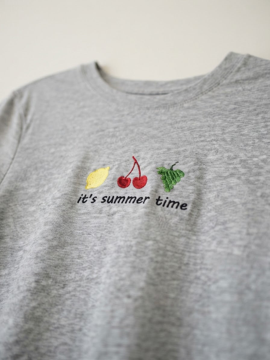 It's Summer Time Tee — Women's Embroidered Fruit