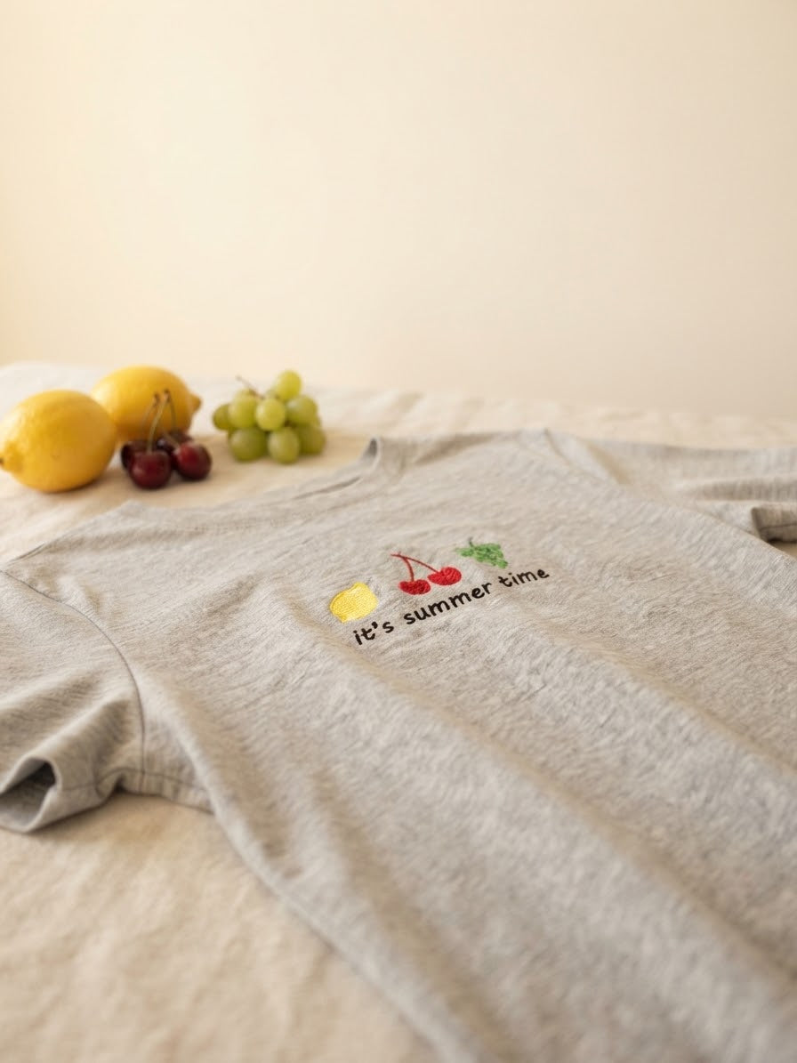 It's Summer Time Tee — Women's Embroidered Fruit