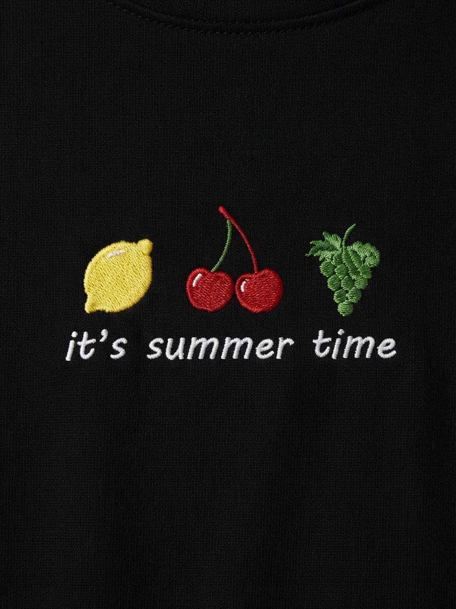 It's Summer Time Tee — Women's Embroidered Fruit
