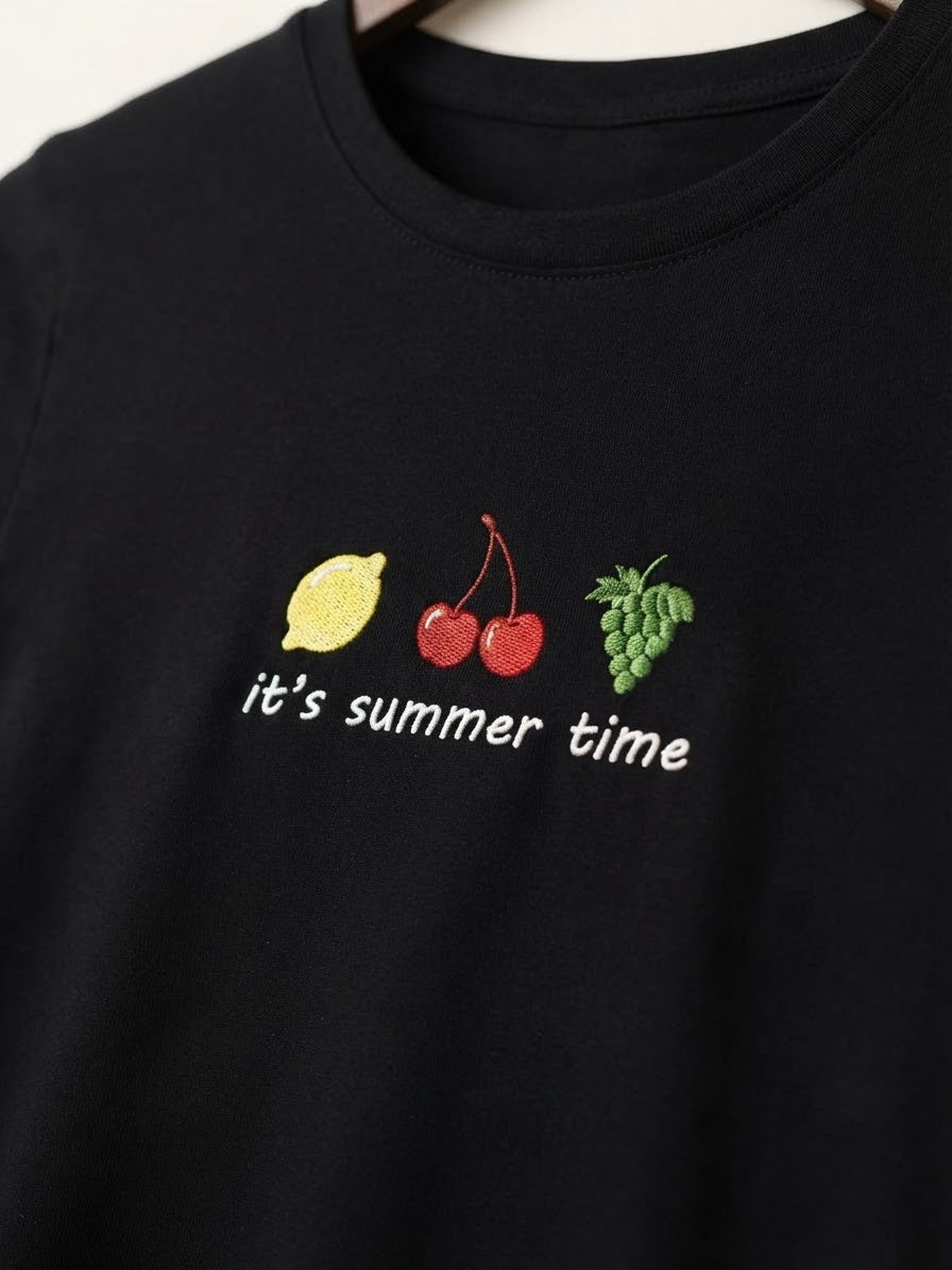 It's Summer Time Tee — Women's Embroidered Fruit