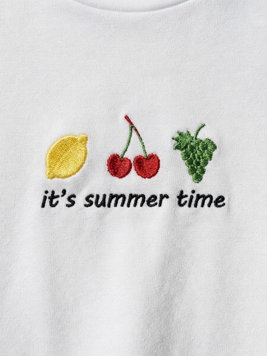 It's Summer Time Tee — Women's Embroidered Fruit