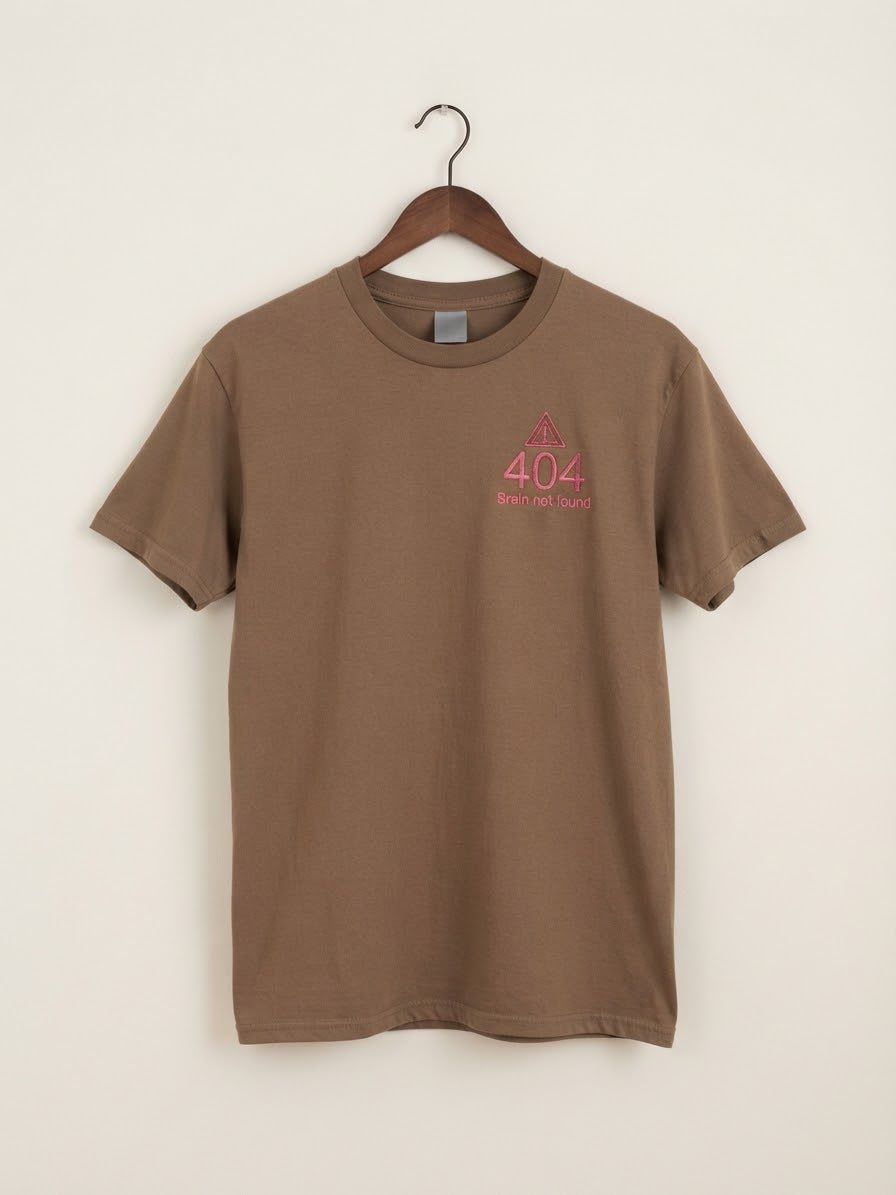 404 Brain Not Found Tee — Embroidered